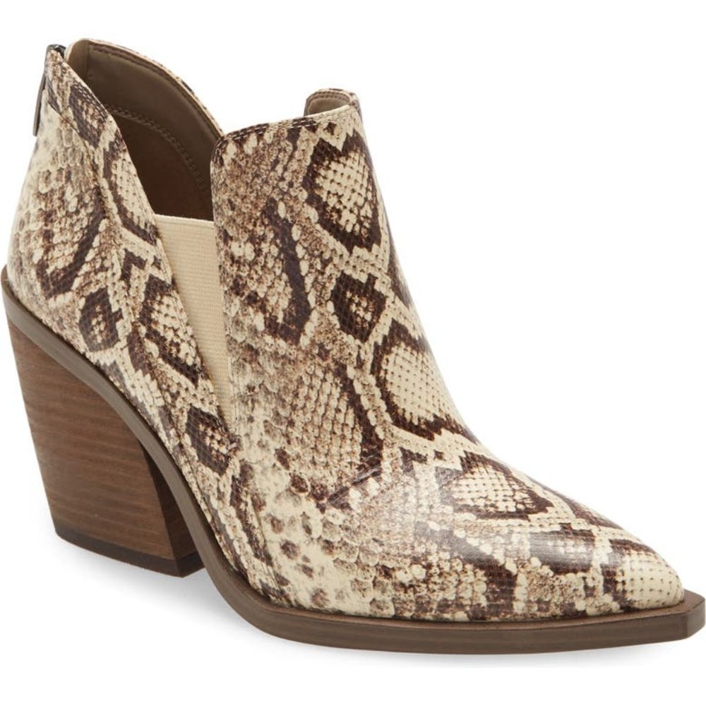 VINCE CAMUTO GRADINA SNAKE BLOCK HEEL Brown BOOT. Size 10. Classy Rare